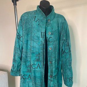 Handmade Map Of Africa Suede Coat
